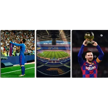 Obraz Obraz Leo Messi FC Barcelona na zeď triptych do obýváku 40x90 cm