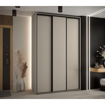 Šatní skříň Šatní skříň INDIRA 1 - 170/60 cm, kašmír / černá