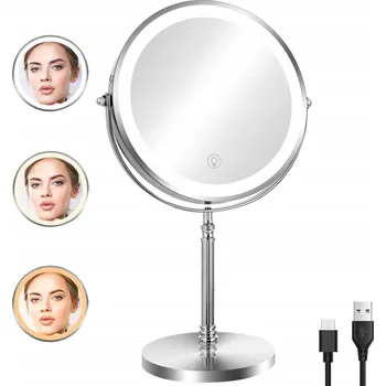 Zrcadlo Zrcadlo pro líčení s LED osvětlením, oboustranné, zvětšení 1x /10x
