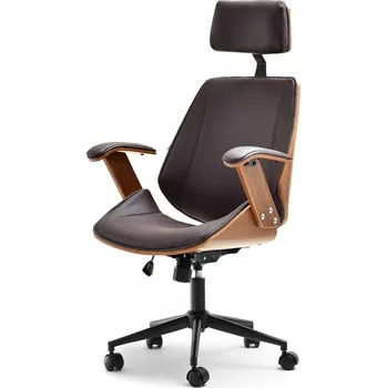 Kancelářská židle EVALISA - ořech / hnědá / černá