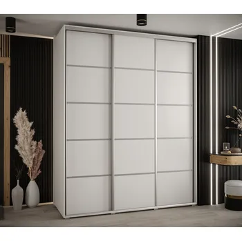 Šatní skříň Šatní skříň ASIRI 4 - 190/45 cm, bílá / stříbrná