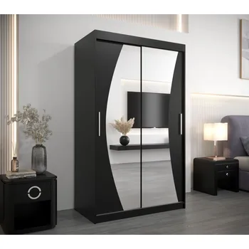 Šatní skříň Skříň s posuvnými dveřmi AGATA - 120 cm, černá