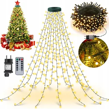 Vánoce SILNÉ VÁNOČNÍ OSVĚTLENÍ NA STROMEČEK 300 LED VENKOVNÍ VNITŘNÍ SVÁTEČNÍ BÍLÉ TEPLÉ