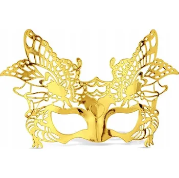 Karnevalová maska Škraboška zlatá benátská