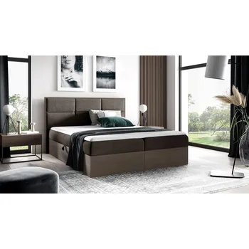 Postel Kontinentální postel 180x200 CHANTELLE 2 - tmavý dub / hnědá + topper ZDARMA