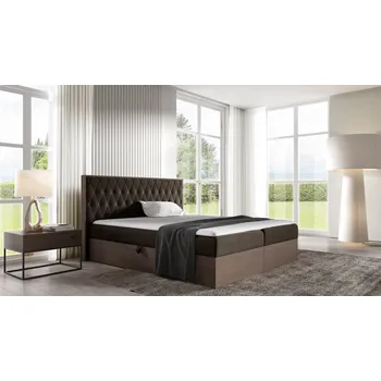 Postel Kontinentální postel 140x200 CHANTELLE 6 - tmavý dub / hnědá + topper ZDARMA