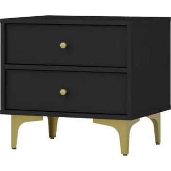 Noční stolek Noční stolek IROS 1 - grafitově černý / zlatý