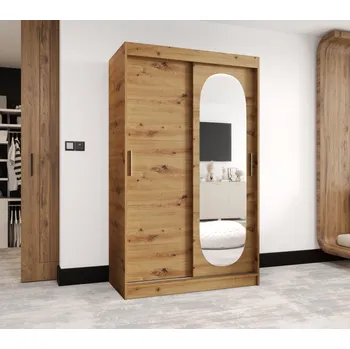 Šatní skříň Šatní skříň 120 cm BEREN se zrcadlem - dub artisan