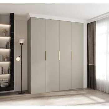 Šatní skříň Šatní skříň s policemi 200/40 LORENA 4 - kašmír / zlatá