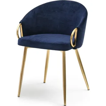 Jídelní židle Jídelní židle FINBAR - tmavě modrá / zlatá