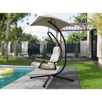 Křeslo Závěsné křeslo LIBLAR - černé / světle béžové