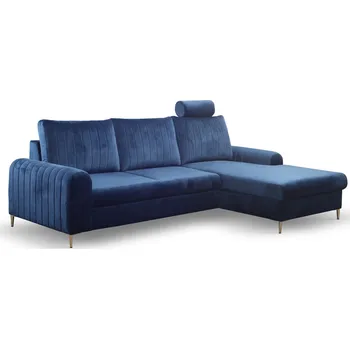 Sedací souprava Rohová sedačka s úložným prostorem ESTENVAN - námořnická modrá, pravý roh