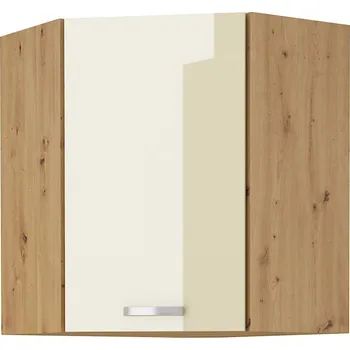 Kuchyňská linka Horní rohová skříňka ADARA - 60x60 cm, krémová / dub artisan
