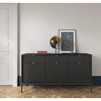 Komoda Široká kombinovaná komoda MISHEEL - černá