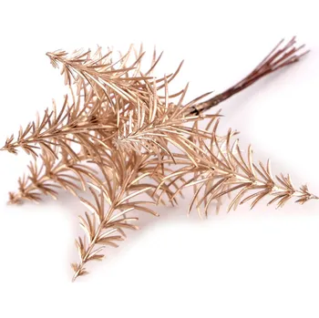 Vánoční dekorace Stromeček na drátku do vánočních věnců a vazeb, střední, 1 zlatá