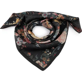 Šátek Šátek oboustranný 65x65 cm, střední, 3 černá