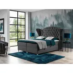 Kontinentální manželská postel 160x200 NEIVA - šedá + topper ZDARMA