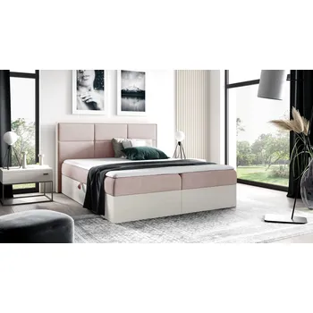 Postel Kontinentální postel 180x200 CHANTELLE 2 - nordic teak / růžová + topper ZDARMA