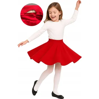 Dámská sukně Tepláková sukně s regulací bavlna Z KRUHU se krásně točí ČERVENÁ 134