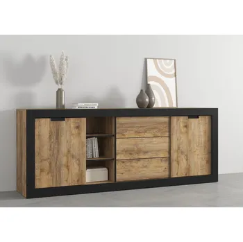 Komoda Kombinovaná komoda COLTRANE - dub samdal / černá