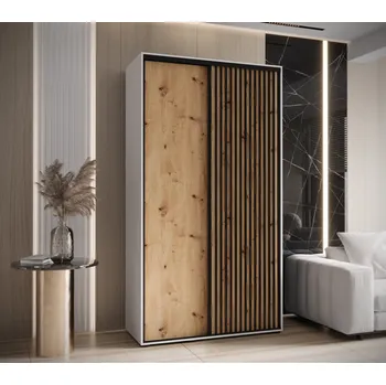 Šatní skříň Šatní skříň FIDELIA 1 - 130/45 cm, bílá / dub artisan / černá