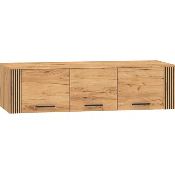 Nástavec na skříň Třídveřový nástavec MING k šatní skříni - dub craft zlatý / černý