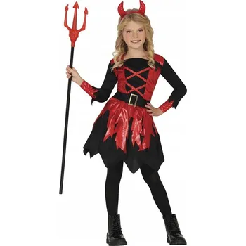 Karnevalový kostým KOSTÝM ČERNO-ČERVENÁ ĎÁBLICE MALÁ ĎÁBLICE PŘEVLEK HALLOWEEN 116