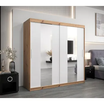 Šatní skříň Šatní skříň ALICE - šířka 200 cm, dub artisan / bílá