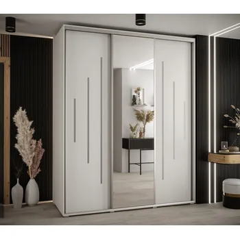 Šatní skříň Šatní skříň ASIRI 13 - 190/60 cm, bílá / stříbrná