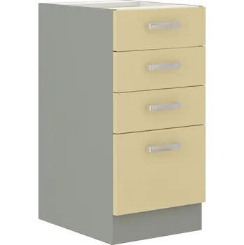 Kuchyňská linka Šuplíková kuchyňská skříňka ULLERIKE - šířka 40 cm, krémová / šedá