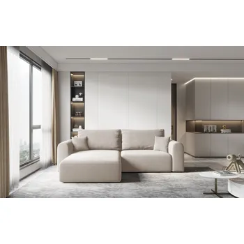 Sedací souprava Rohová rozkládací sedací souprava ESTEL 1 - krémová, levý roh