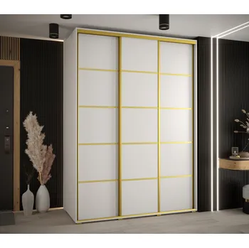 Šatní skříň Šatní skříň ASIRI 4 - 180/60 cm, bílá / zlatá