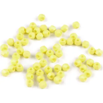 Korálek Skleněné korálky broušené Ø4 mm, střední, 2 žlutá světlá