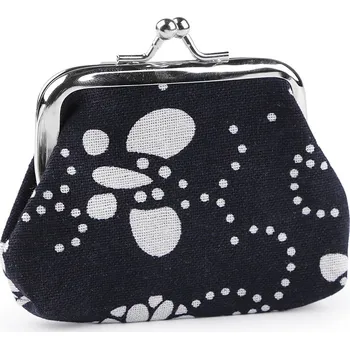 Malá peněženka / mincovka modrotisk, textilní, velké, modrá tmavá náhodný vzor