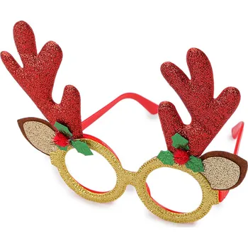 Vánoční dekorace Vánoční párty / karnevalové brýle sob, střední, 1 zlatá červená