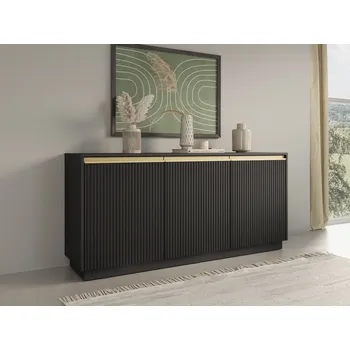 Komoda Široká komoda s policemi MANANA - černá