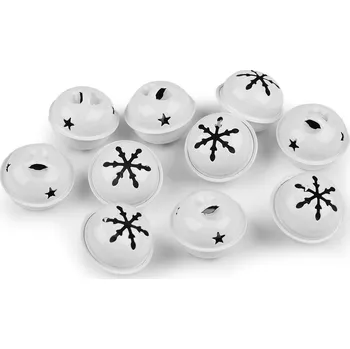 Vánoce Rolničky Ø30 mm, střední, 1 bílá