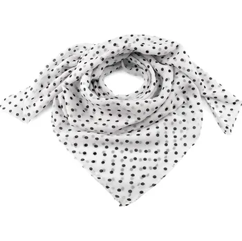 Šátek Šátek s puntíky 85x90 cm, střední, 5 bílá černá