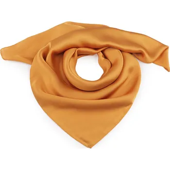 Šátek Saténový šátek jednobarevný 70x70 cm, střední, 2 hořčicová