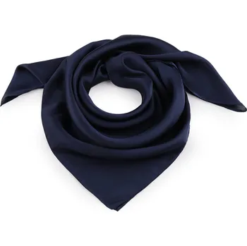 Šátek Saténový šátek jednobarevný 70x70 cm, velké, 11 modrá tmavá