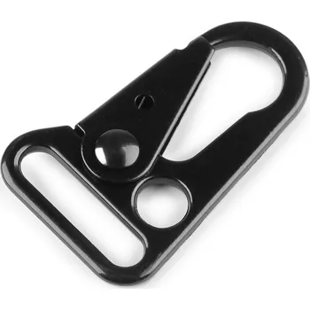 Kovová karabina, průvlek 22 mm, velké, černý lak