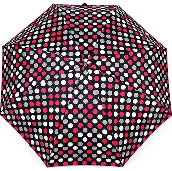 Deštník Dámský mini skládací deštník puntík, velké, 4 černá