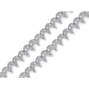 Leonský prýmek, střední, 1 (15 mm) stříbrná