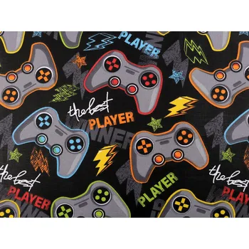 Bavlněná látka / plátno konzole, střední, 2 (243) černá