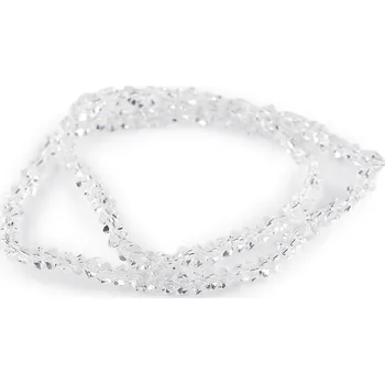 Korálek Skleněné broušené korálky triangl 3 mm na drátku, střední, 1 transparent