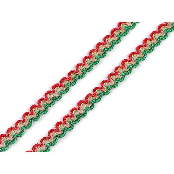 Vánoční leonský prýmek šíře 10 a 12 mm, střední, 2 (10 mm) multikolor