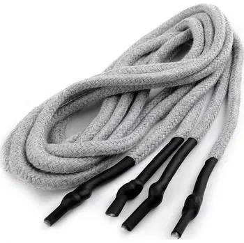 Oděvní šňůra s koncovkami do kapucí, délka 130-140 cm, velké, 5 šedá holubí