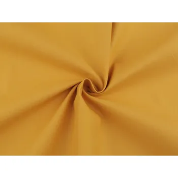 Bavlněná látka / plátno jednobarevné s keprovou vazbou, střední, 4 hořčicová