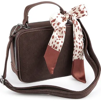 Kabelka Kabelka se šátkem 19x15 cm, střední, 2 hnědá