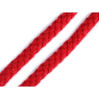 Oděvní šňůra na vak Ø8 mm splétaná, střední, 6 červená